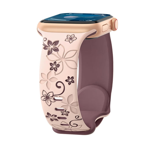 Cinturino per orologio in silicone goffrato bicolore Bauhinia, For Apple Watch Series 5 44mm, For Apple Watch Series 5 40mm, For Apple Watch Series 4 44mm, For Apple Watch Series 4 40mm