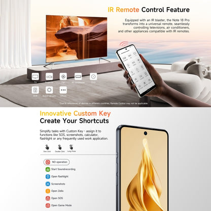 Ulefone Note 18 Pro, 6 GB + 256 GB, Face ID e impronta digitale laterale, 6,78 pollici Android 14 MediaTek Helio G91 MTK6769 Octa Core, rete: 4G, doppia SIM, OTG, NFC