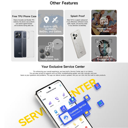 Ulefone Note 18 Pro, 6 GB + 256 GB, Face ID e impronta digitale laterale, 6,78 pollici Android 14 MediaTek Helio G91 MTK6769 Octa Core, rete: 4G, doppia SIM, OTG, NFC