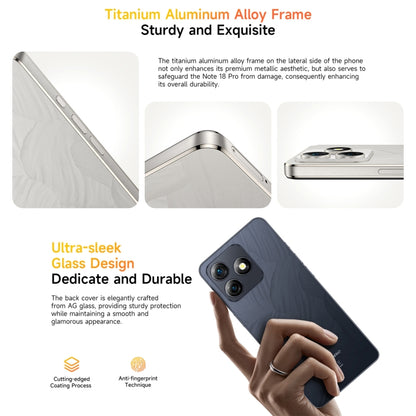 Ulefone Note 18 Pro, 6 GB + 256 GB, Face ID e impronta digitale laterale, 6,78 pollici Android 14 MediaTek Helio G91 MTK6769 Octa Core, rete: 4G, doppia SIM, OTG, NFC