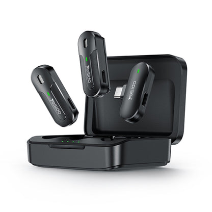 YESIDO KR17 Ricevitore microfono lavalier wireless 2 in 1 di tipo C con scatola di ricarica, KR17