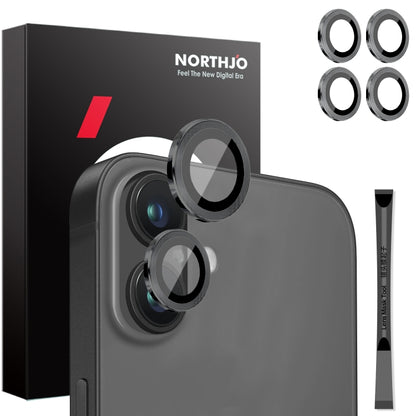 NORTHJO 2 Sets 4pcs Camera Lens Protector Cover Metal Ring Film