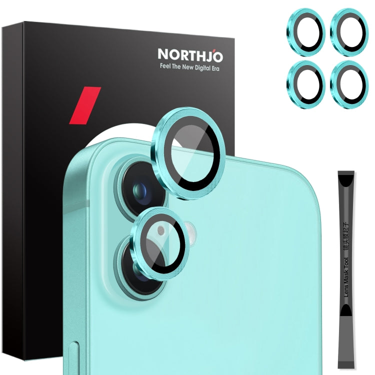 NORTHJO 2 Sets 4pcs Camera Lens Protector Cover Metal Ring Film