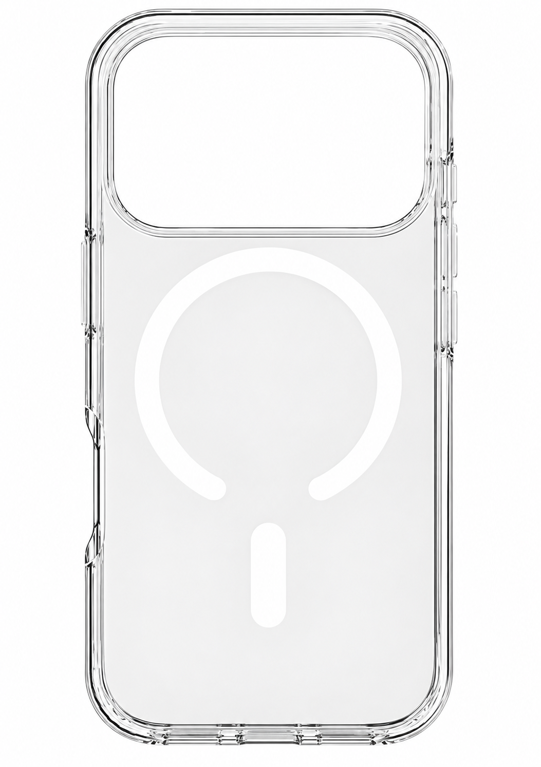 Cover MagSafe Clear trasparente, immagine illustrativa; selezionare il modello iPhone compatibile